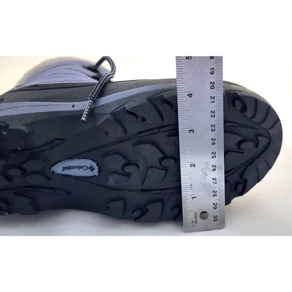 BOOTS-COLUMBIA-CASCADIAN TRINITY-Denim-Rubber Soles-Faux Fur-Laces-Woman-Size 7 - Picture 12 of 14